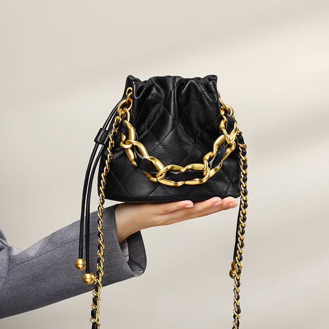 Fashion Crossbody Bucket Mini Portable Shoulder Leather Women Bag Hover Image