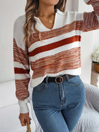 Fashion Striped Knitted Pullover Sweater Women
