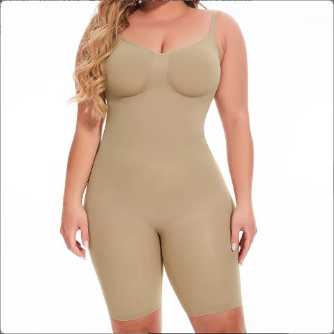 Dropship SEAMLESS Postpartum Abdomen Shapewear Sculpting Short Mid Thigh Slimming Body Shaper For Women Tummy Control Slimmer Main Image