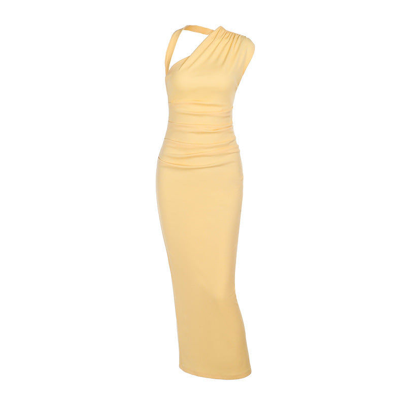 Women's Fashion New Pleated Backless Dress