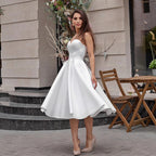 French Strapless Light Wedding Dress