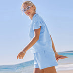 Solid Color Casual Suit Women's European And American Fashion All-match Pleated Sleeve Two-piece Set