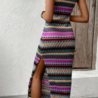 Amazon Knitted Jacquard Sleeveless Tight Dress