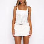 Womens Solid-Color Versatile Camisole Top