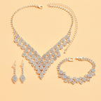 Diamond-shaped Jewelry Necklace Bracelet Earrings For Women