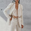 Woven Stitching Statement One-button Cropped Blazer Pants
