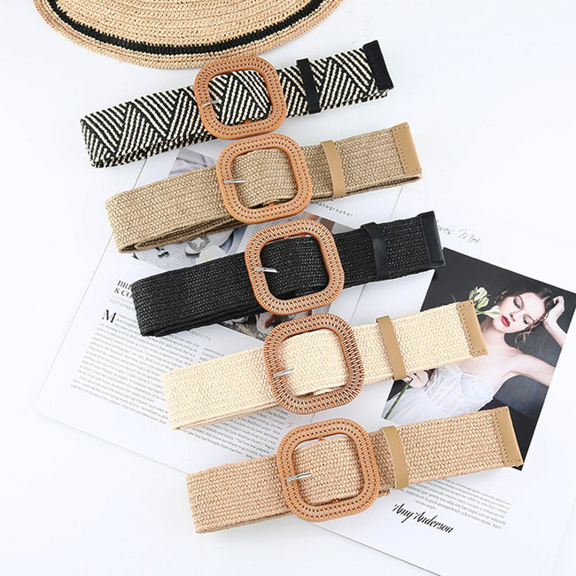 Cotton And Linen Straw Woven Belt Women Main Image