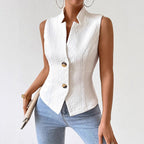 Women's Sleeveless Blazer Button Vest