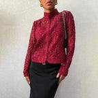 Fashionable Lace Blouse For Women Cardigan-style Top With A Stand-up Collar