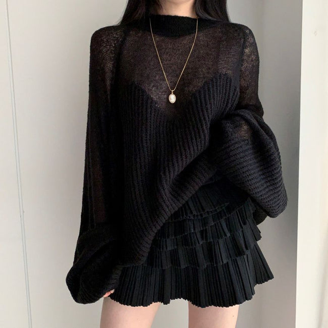 Artistic Sense Of Lantern Sleeve Knit Sweater Sweater Women Hover Image