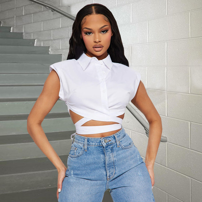 New Lace-up Trendy Shirt Top For Women Main Image