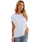 European And American Summer Loose Knitted Bottoming Shirt Sleeveless Round Neck Shirt Women