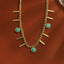 Fashion Necklace 14K Gold Plated Stainless Steel Zircon Pendant Necklace Jewelry Women