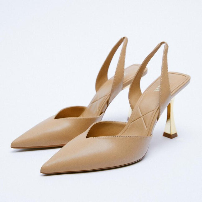 New Nude Pointed High Heels For Women Hover Image