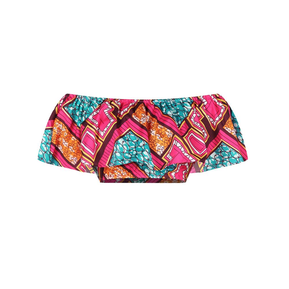 One-shoulder Suit Ethnic Print Elastic Skirt Two-piece Set