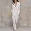 Womens Stylish And Elegant Striped Long-Sleeve Blazer And Pants Suit Set