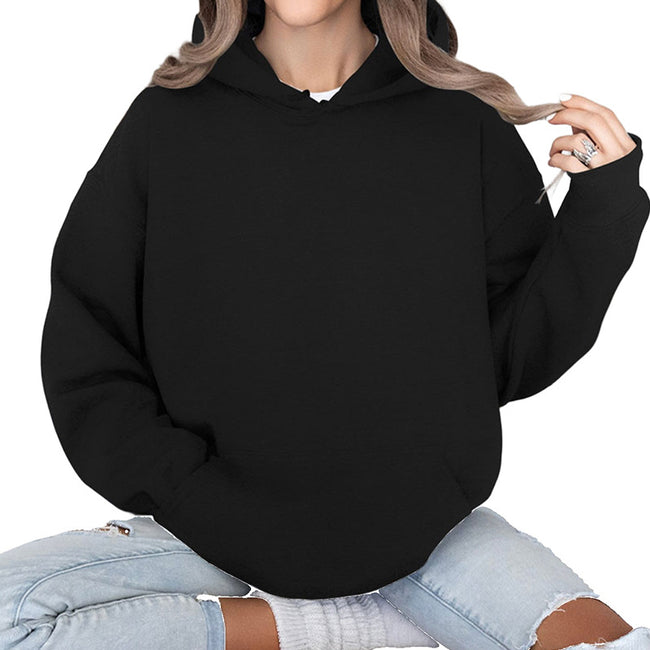 Loose Hooded Multi-color Sweater For Women Main Image