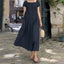 Cotton And Linen Dress Large Swing Short Sleeve Square Collar Elegant