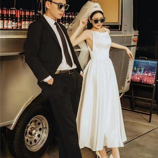 Indoor Theme Vintage Style Photo Wedding Dress Set Hover Image