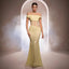 Sleeveless Off-the-shoulder Sequined Mermaid Evening Gown