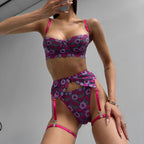 Women's Contrast Color Fashion Embroidered Bikini