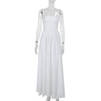Elegant Slim-fit Solid Color Dress Women