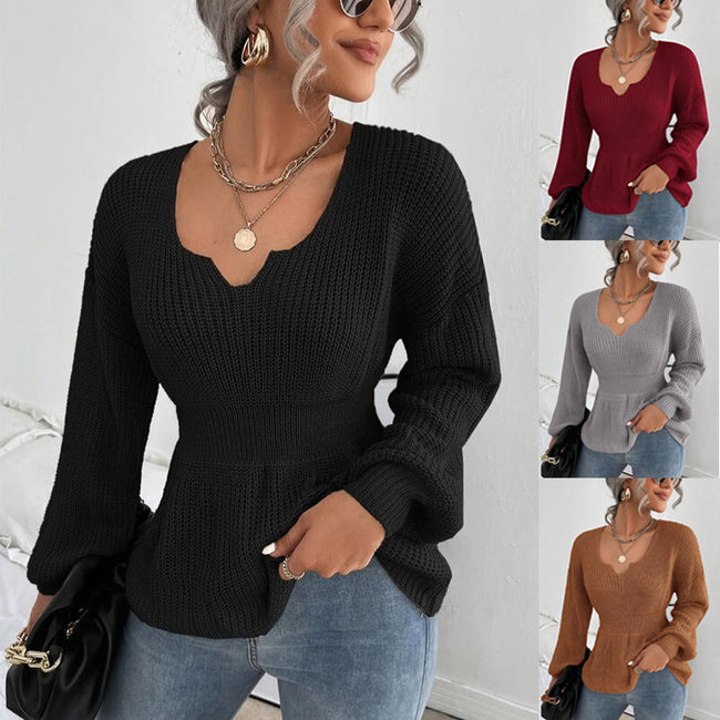 Fashion Ruffles Fitted Waist Sweater Women Hover Image