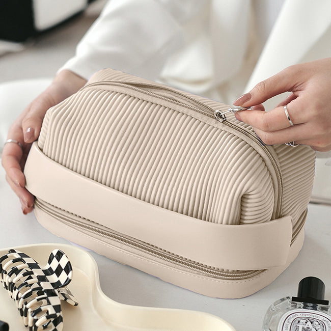 Cream Toast Makeup Bag Large Capacity Hover Image