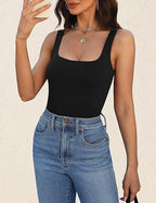 Summer Fashion Sleeveless Vest Square Collar Vest For Women