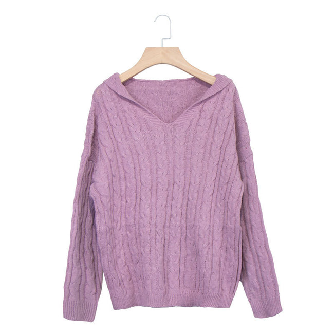 Sexy Loose V-neck Sweater Women Main Image