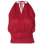 Sexy Deep V-Neck Camisole Womens Fashion Waist-Cinching Lace-Up Bustier