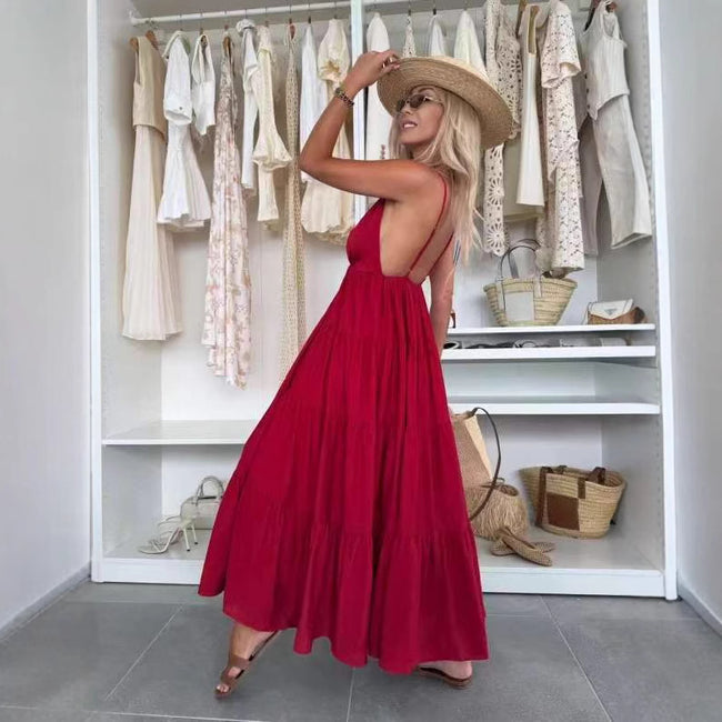 European And American Summer Sexy Fashion Suspenders Stitching Dress Women Main Image