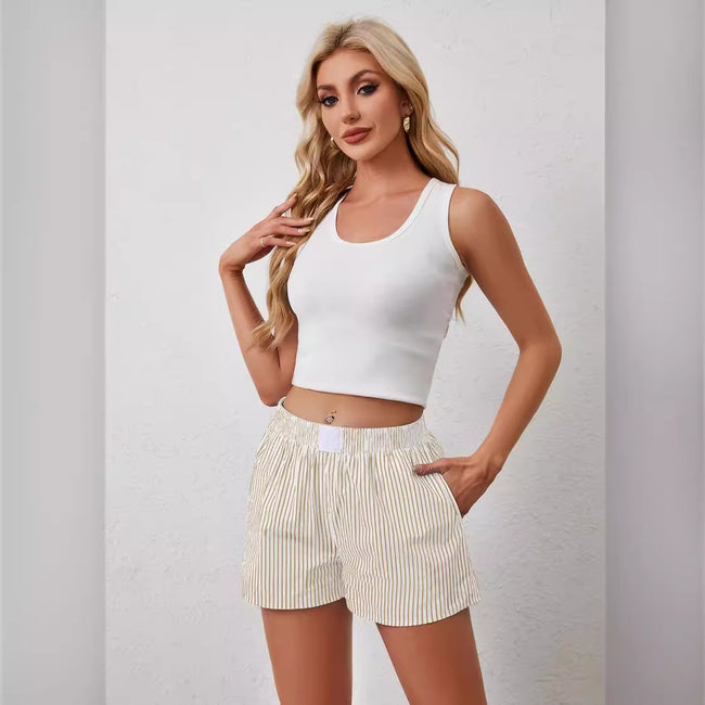 Fashion Individual Casual Striped Shorts For Women Hover Image