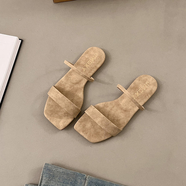 Summer Korean Style Square Toe Peep Toe Sandals For Women Main Image