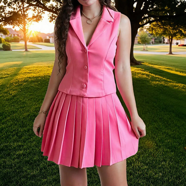 Women's Sleeveless Large Lapel Fashion Casual Set Two-piece Suit Main Image