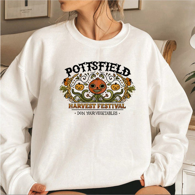 Women's Halloween Pumpkin Print Sweatshirts Hover Image