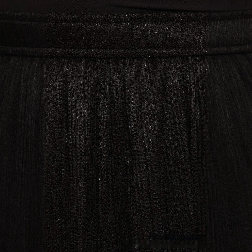 Solid Color Streamer Yarn Skirt Women's Summer High Waist Slimming A- Line Bright Silk Skirt French Style