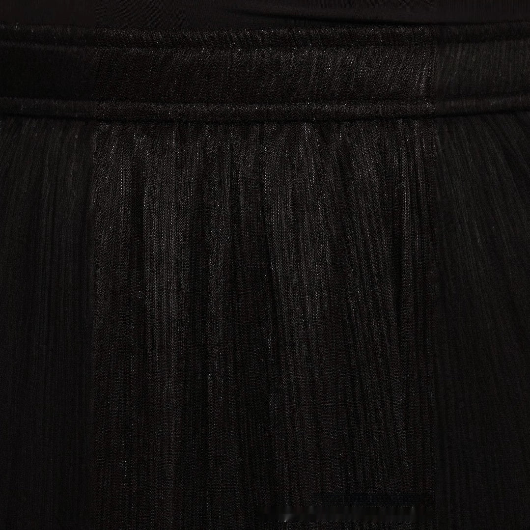 Solid Color Streamer Yarn Skirt Women's Summer High Waist Slimming A- Line Bright Silk Skirt French Style