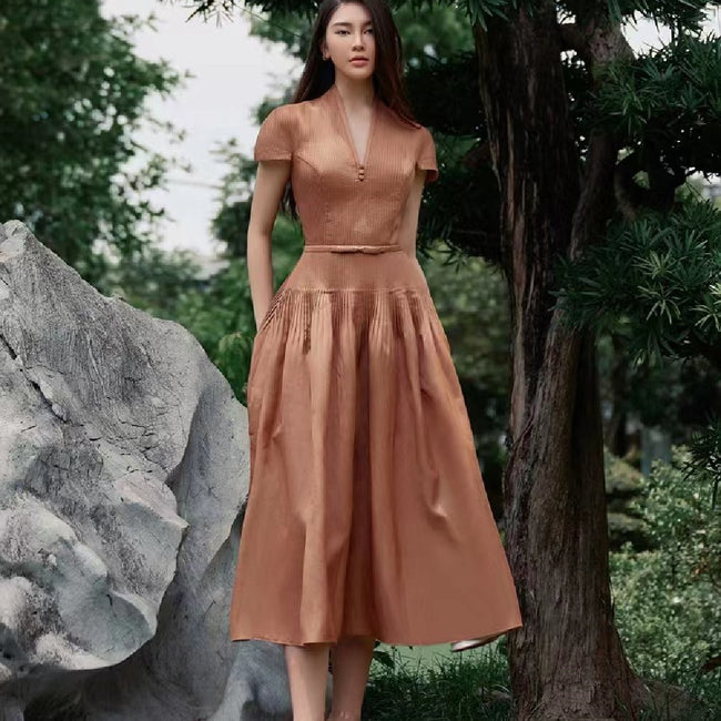 Fashion Coffee Color Dress Dress Main Image