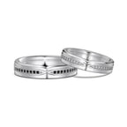 Sterling Silver Ring For Men And Women Couple Rings Design Zircon Inlaid Couple's Ring