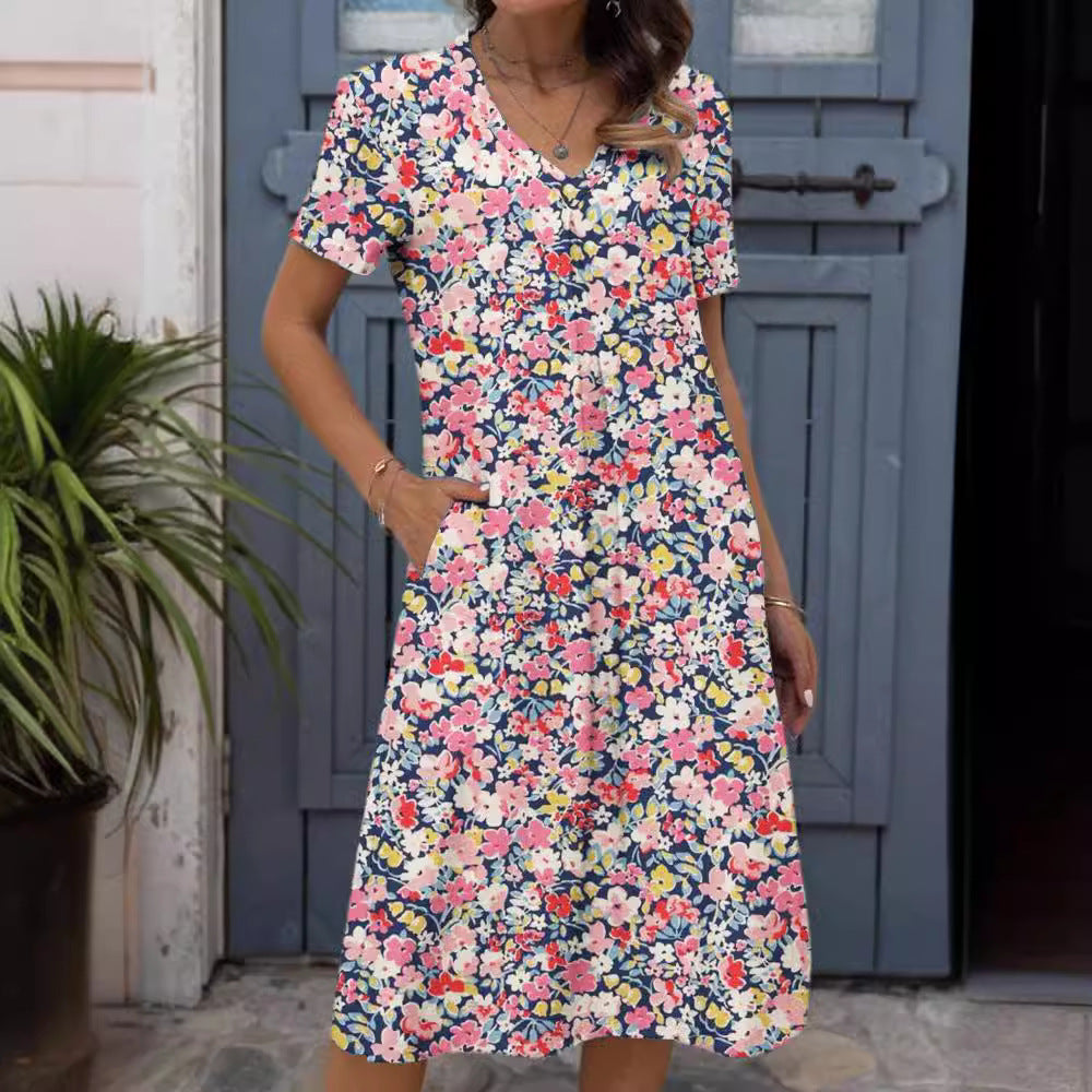 Women's Loose Fashion Digital Dress With Prints