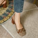 Women's Colored Baotou Thick High Heels