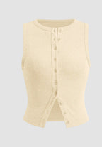Slim Fit Sleeveless Vest For Women