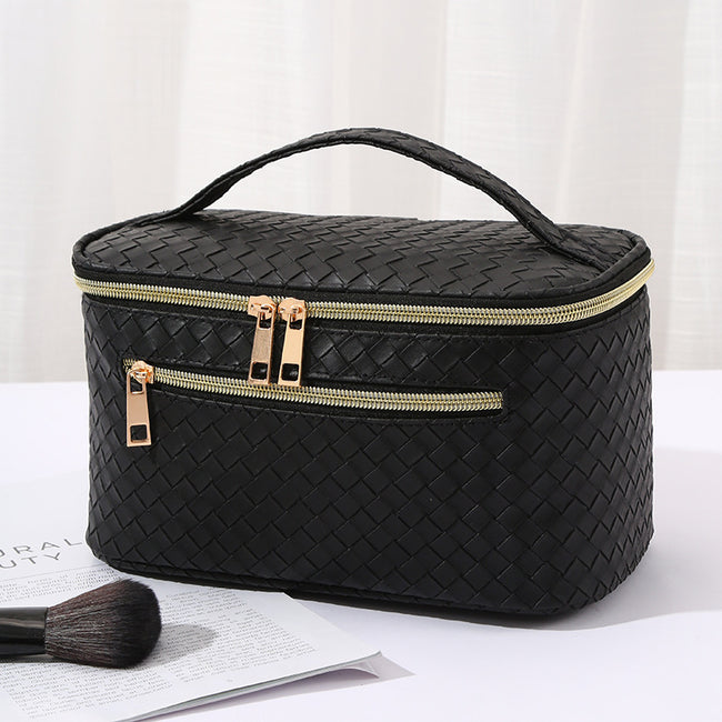 Handheld PU Makeup Bag With Large Capacity Hover Image