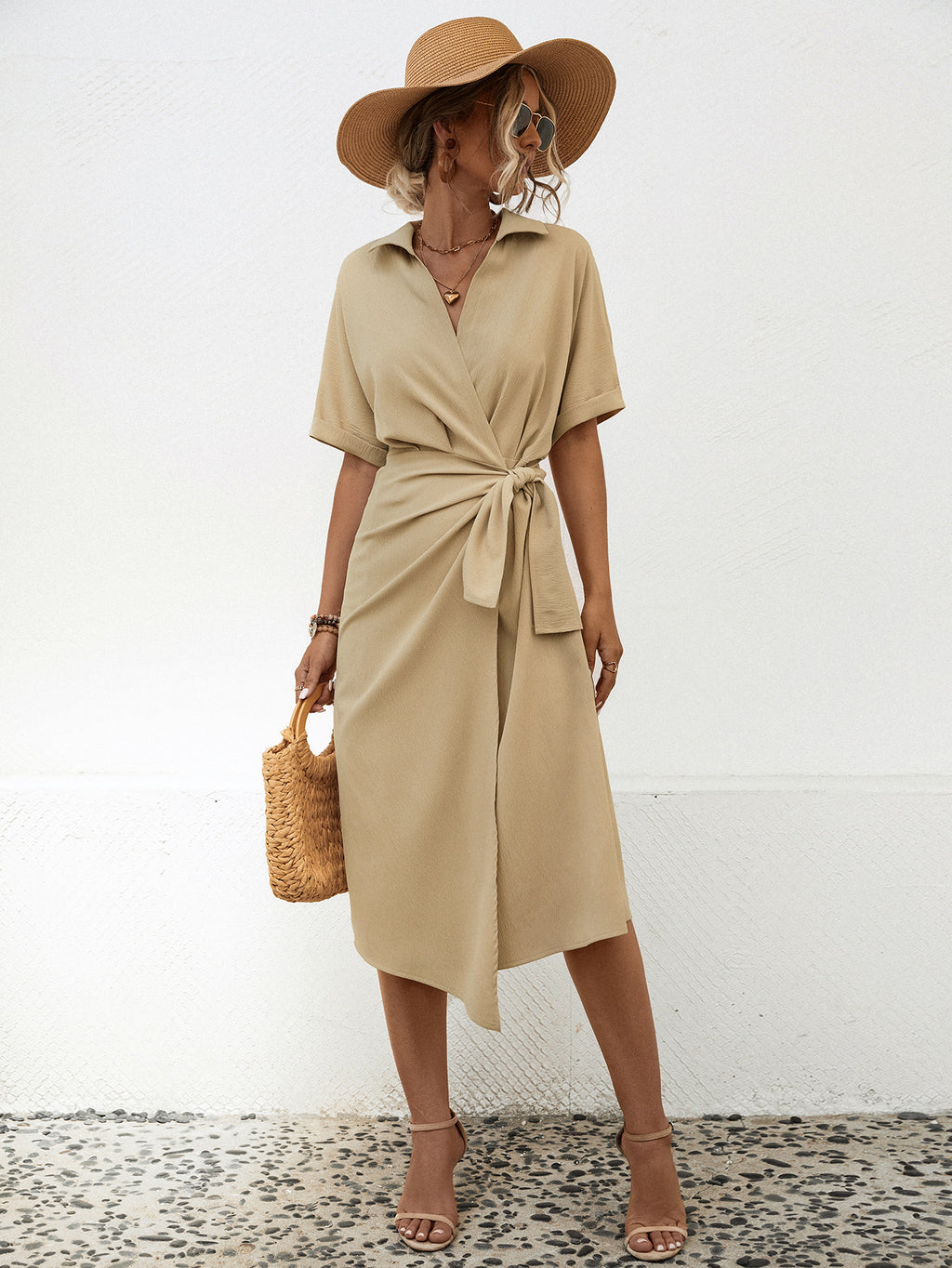 Stomach Blanket Short Sleeve Dress Women