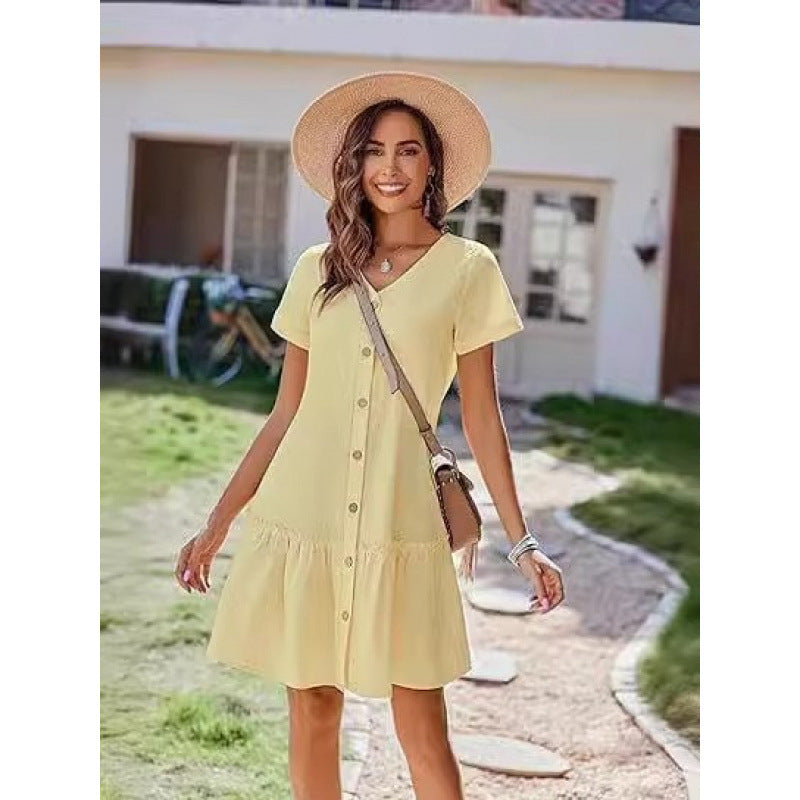 Women's Loose Summer Cotton And Linen Dress