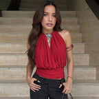 Sexy Deep V-Neck Camisole Womens Fashion Waist-Cinching Lace-Up Bustier
