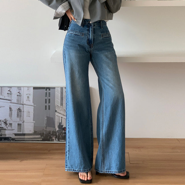 Retro High Waist Slimming Jeans Women Hover Image