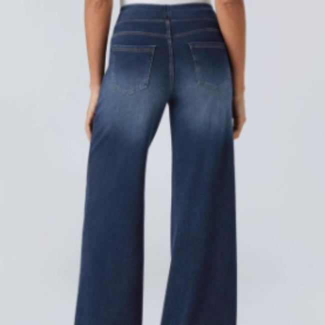 High-waisted Jeans Women Vintage Wash Loose Wide-leg Pants Main Image