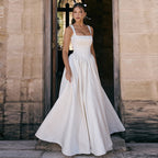 Elegant Slim-fit Solid Color Dress Women
